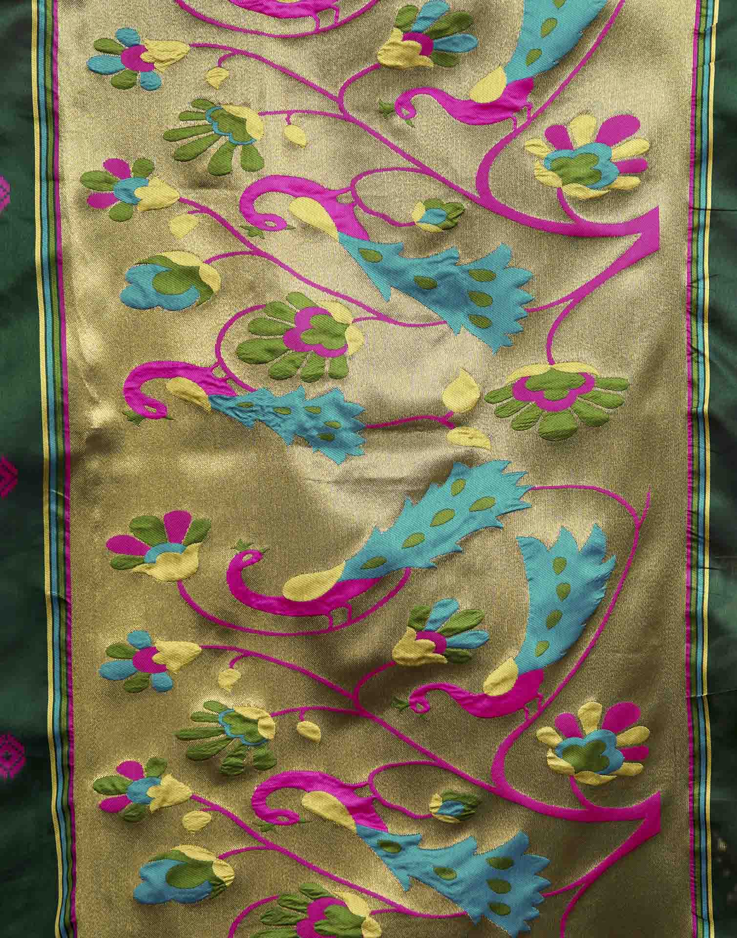 Dark Green Silk Woven Paithani Saree