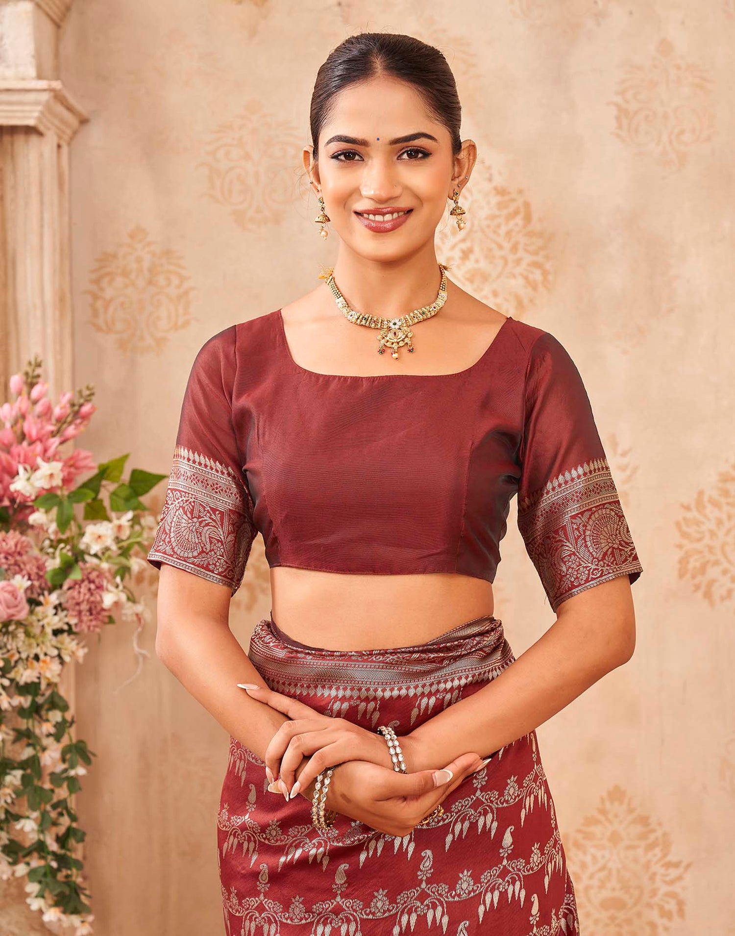 Red Silk Woven Banarasi Saree