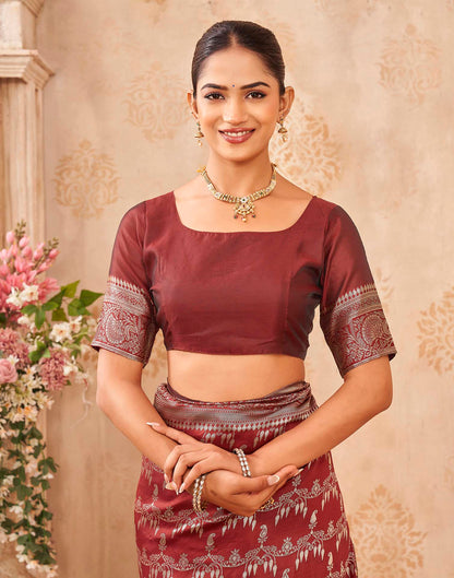 Red Silk Woven Banarasi Saree