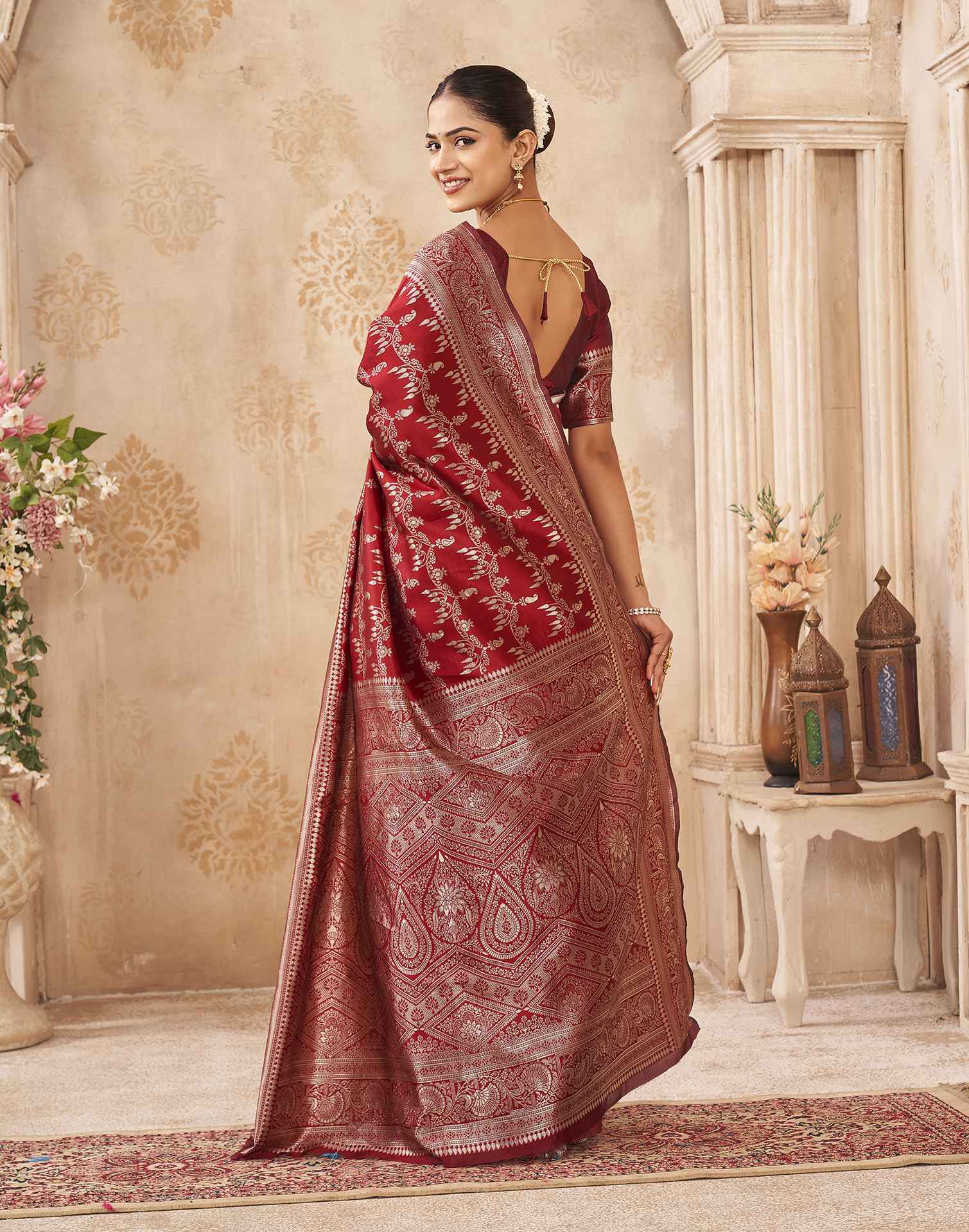 Red Silk Woven Banarasi Saree
