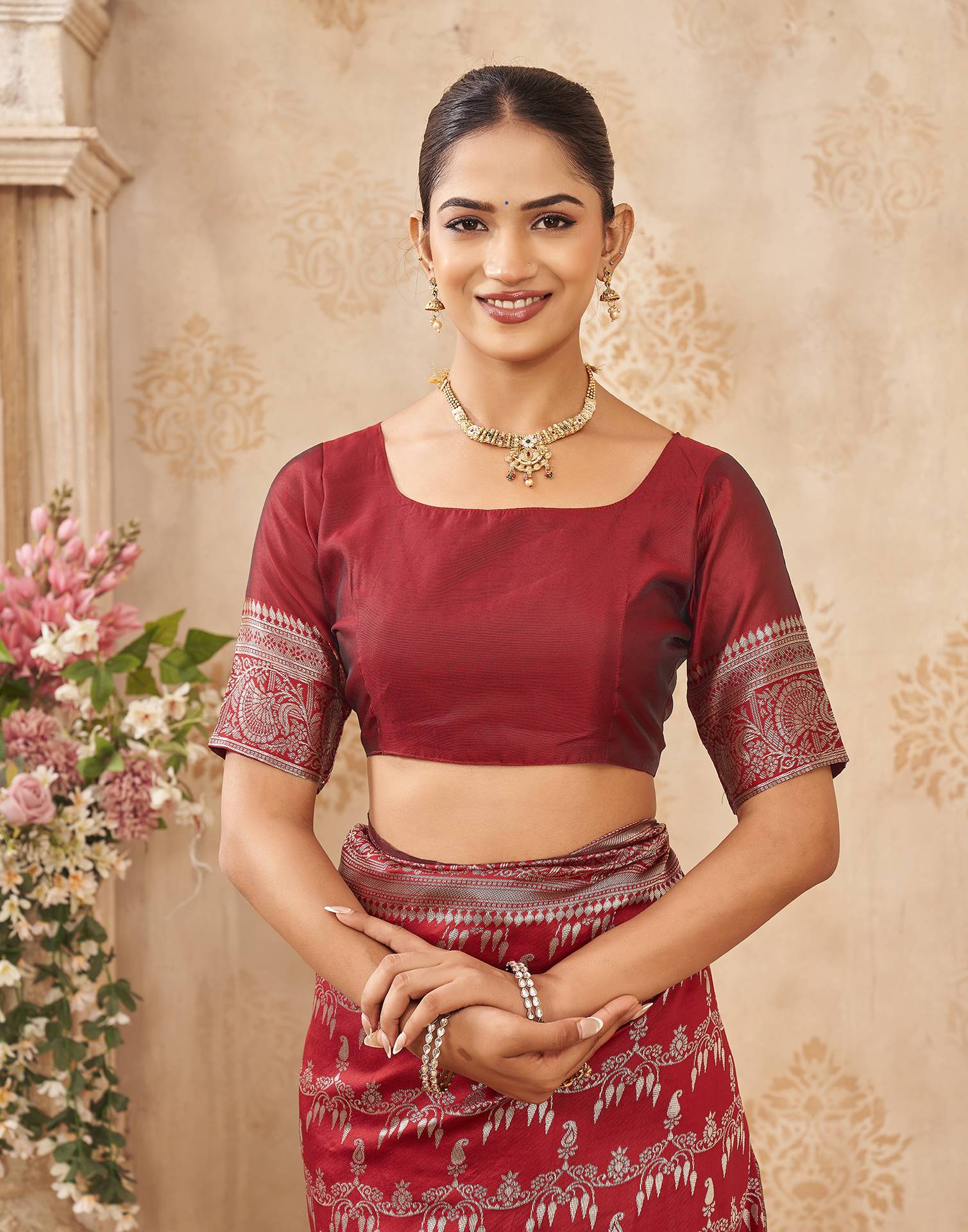Red Silk Woven Banarasi Saree