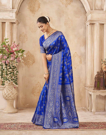 Blue Silk Woven Banarasi Saree