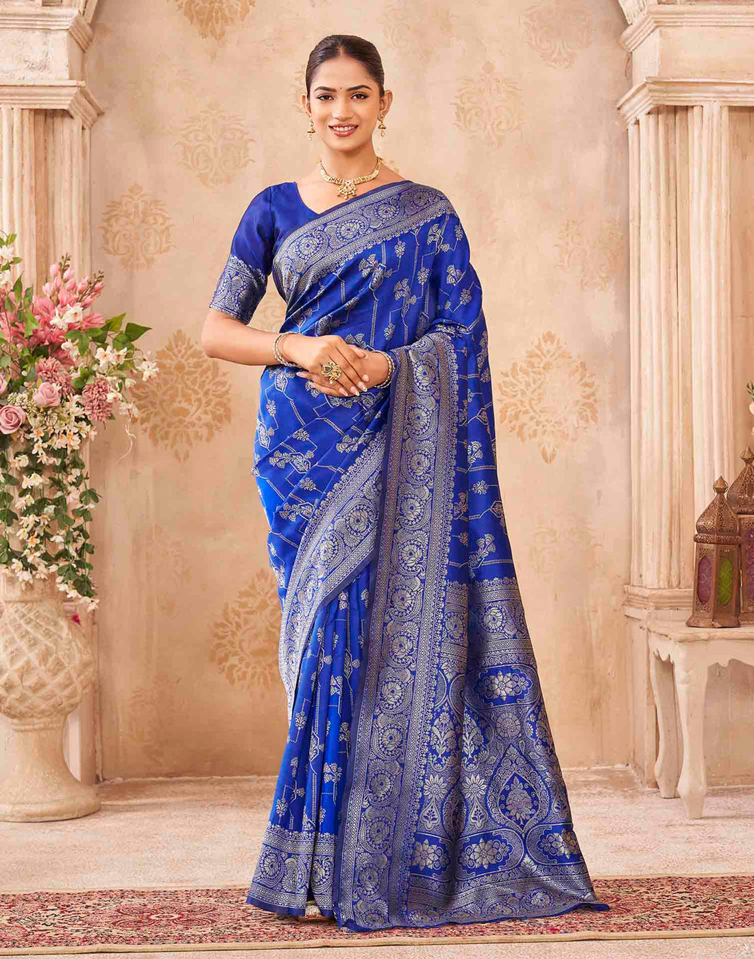 Blue Silk Woven Banarasi Saree
