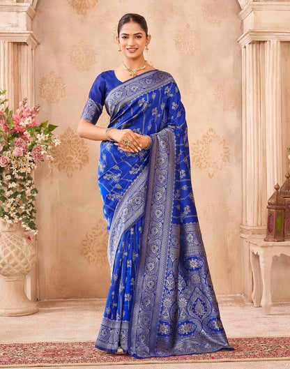 Blue Silk Woven Banarasi Saree