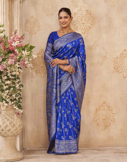 Blue Silk Woven Banarasi Saree
