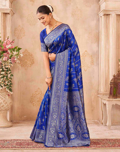 Blue Silk Woven Banarasi Saree