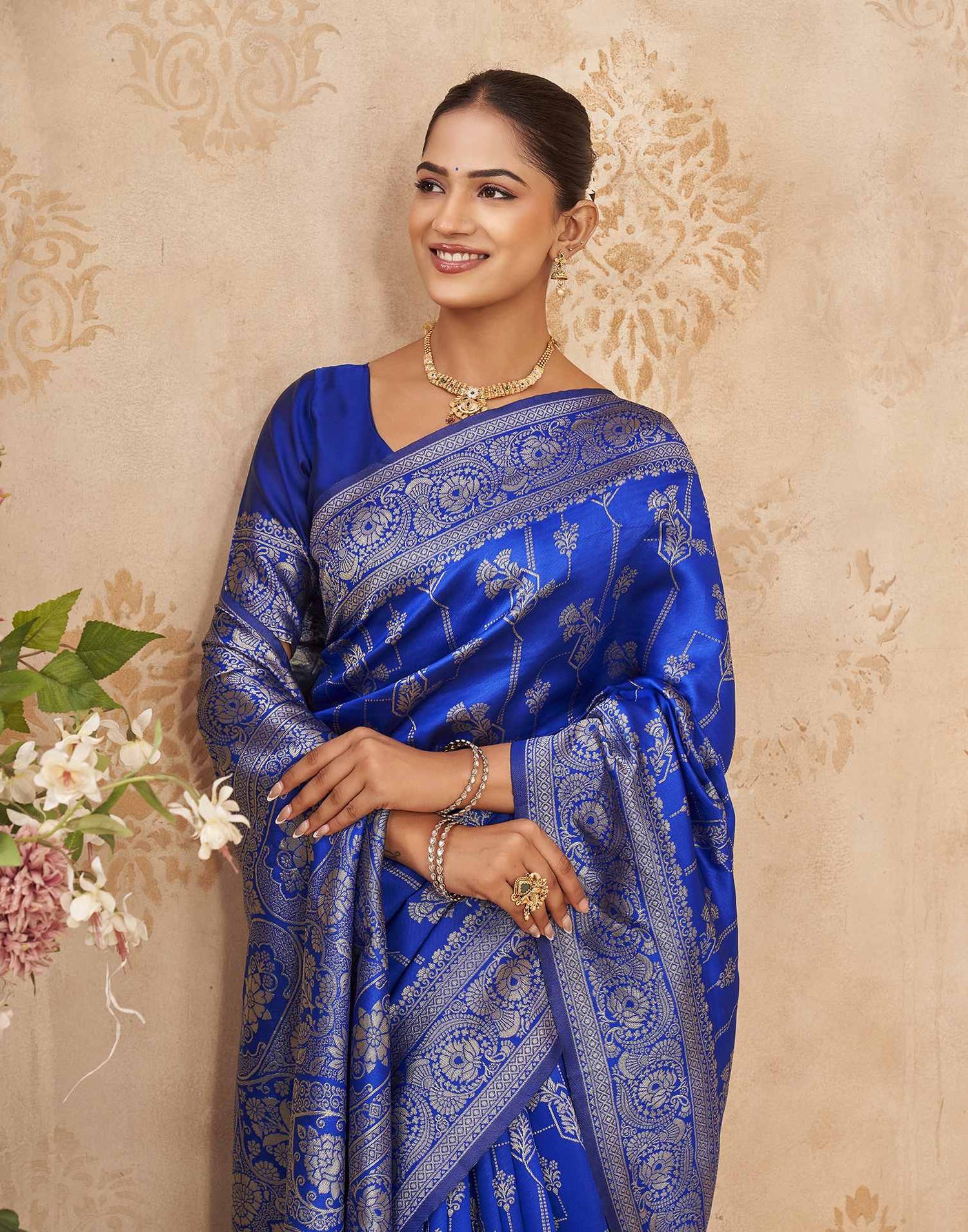 Blue Silk Woven Banarasi Saree