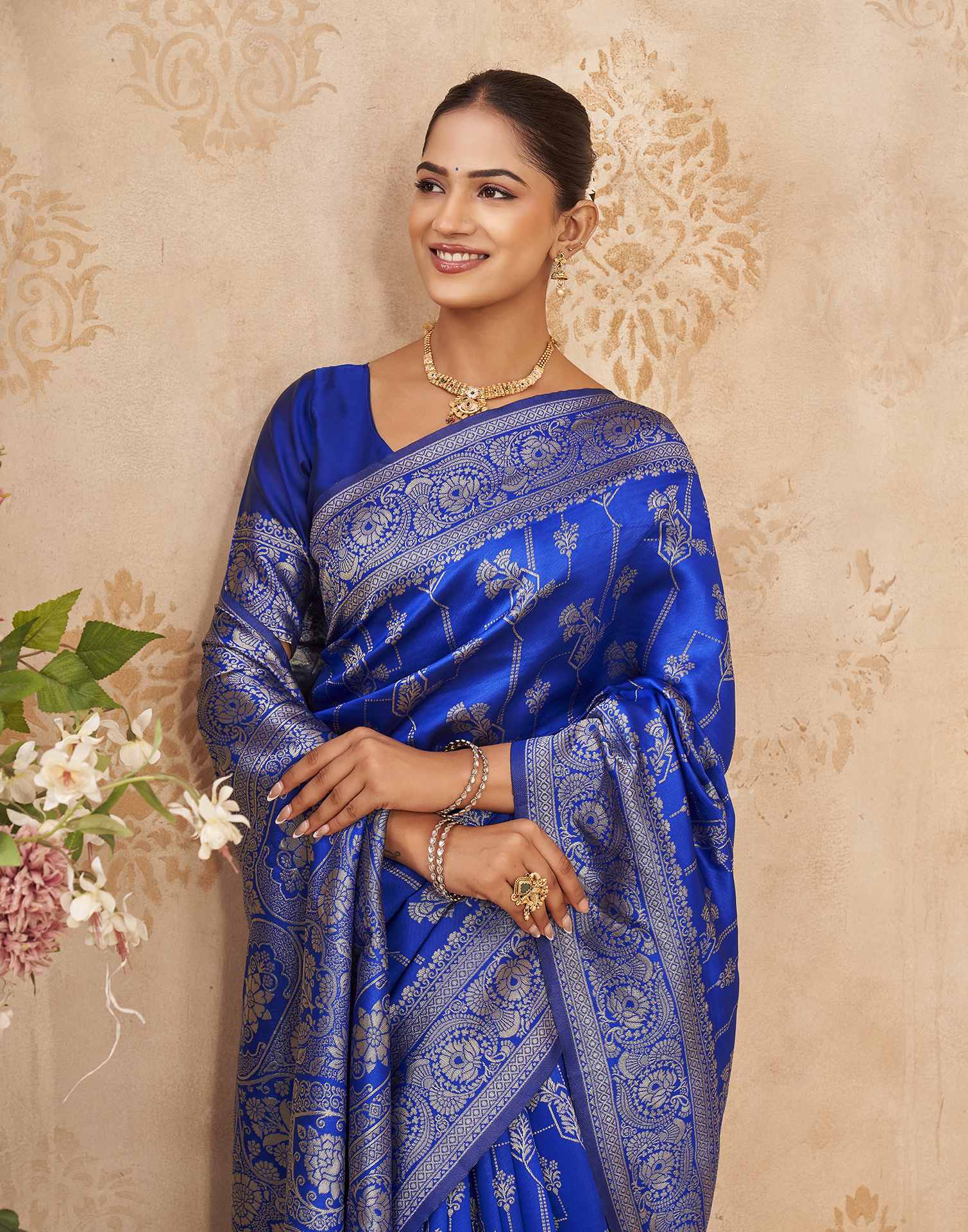 Blue Silk Woven Banarasi Saree