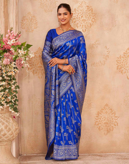 Blue Silk Woven Banarasi Saree