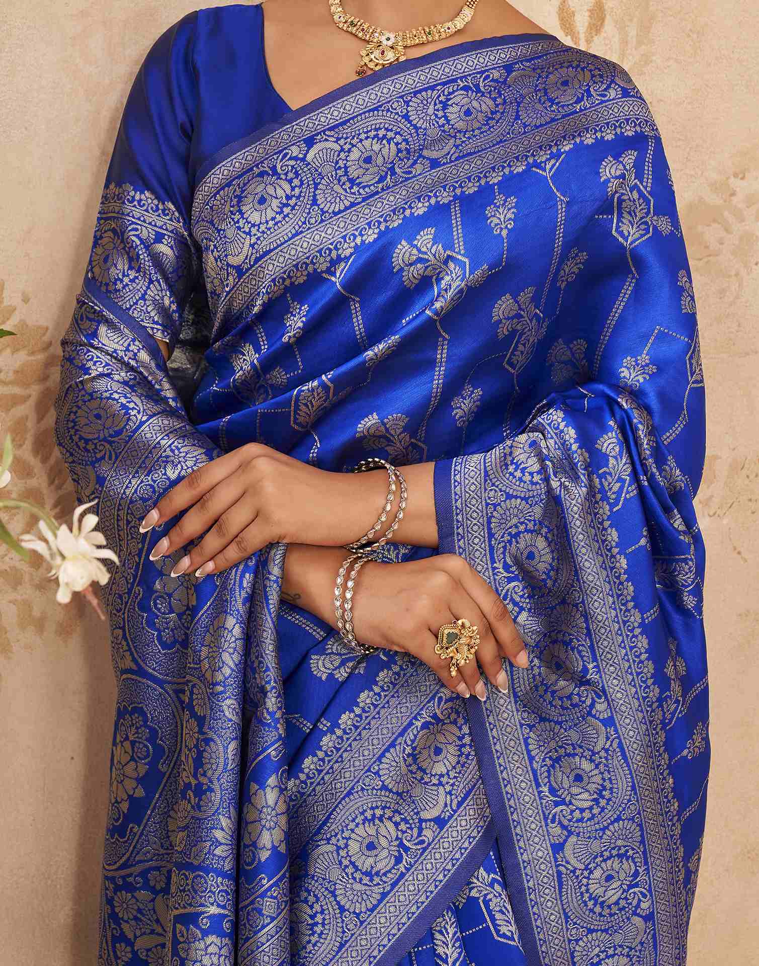 Blue Silk Woven Banarasi Saree