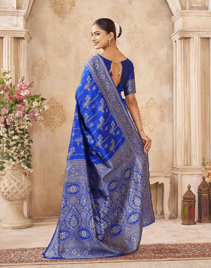 Blue Silk Woven Banarasi Saree