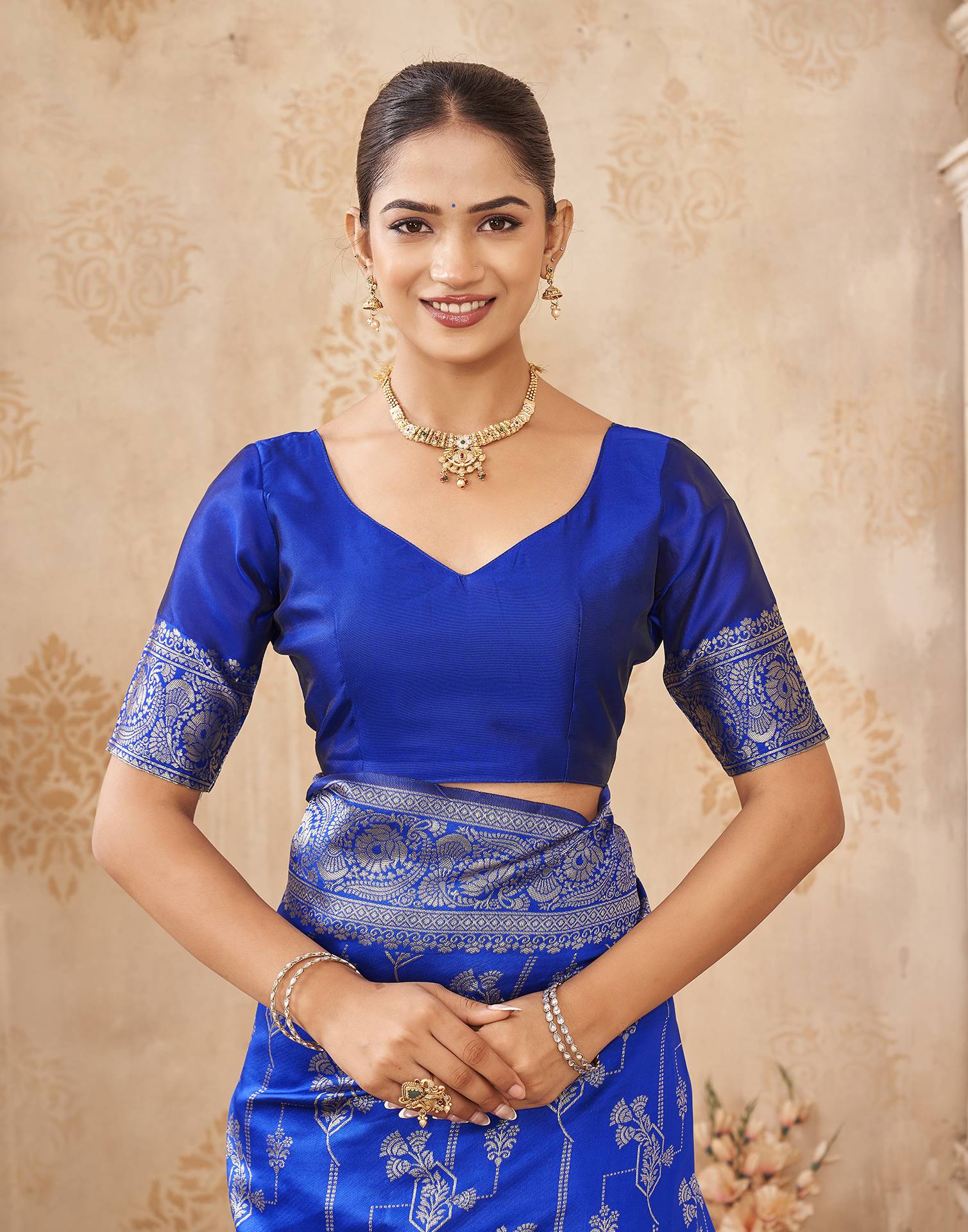 Blue Silk Woven Banarasi Saree