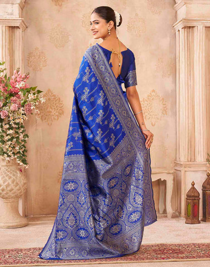 Blue Silk Woven Banarasi Saree