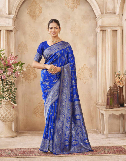 Blue Silk Woven Banarasi Saree