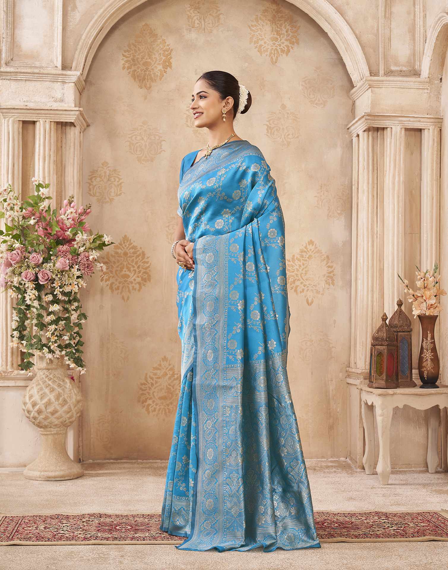 Blue Silk Woven Banarasi Saree