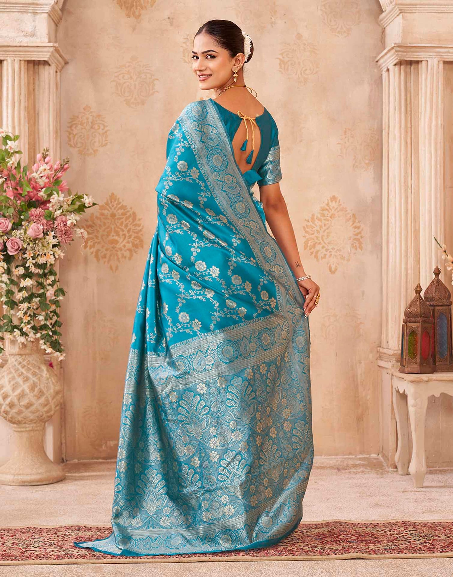 Blue Silk Woven Banarasi Saree