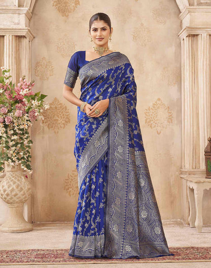 Royal Blue Silk Woven Banarasi Saree