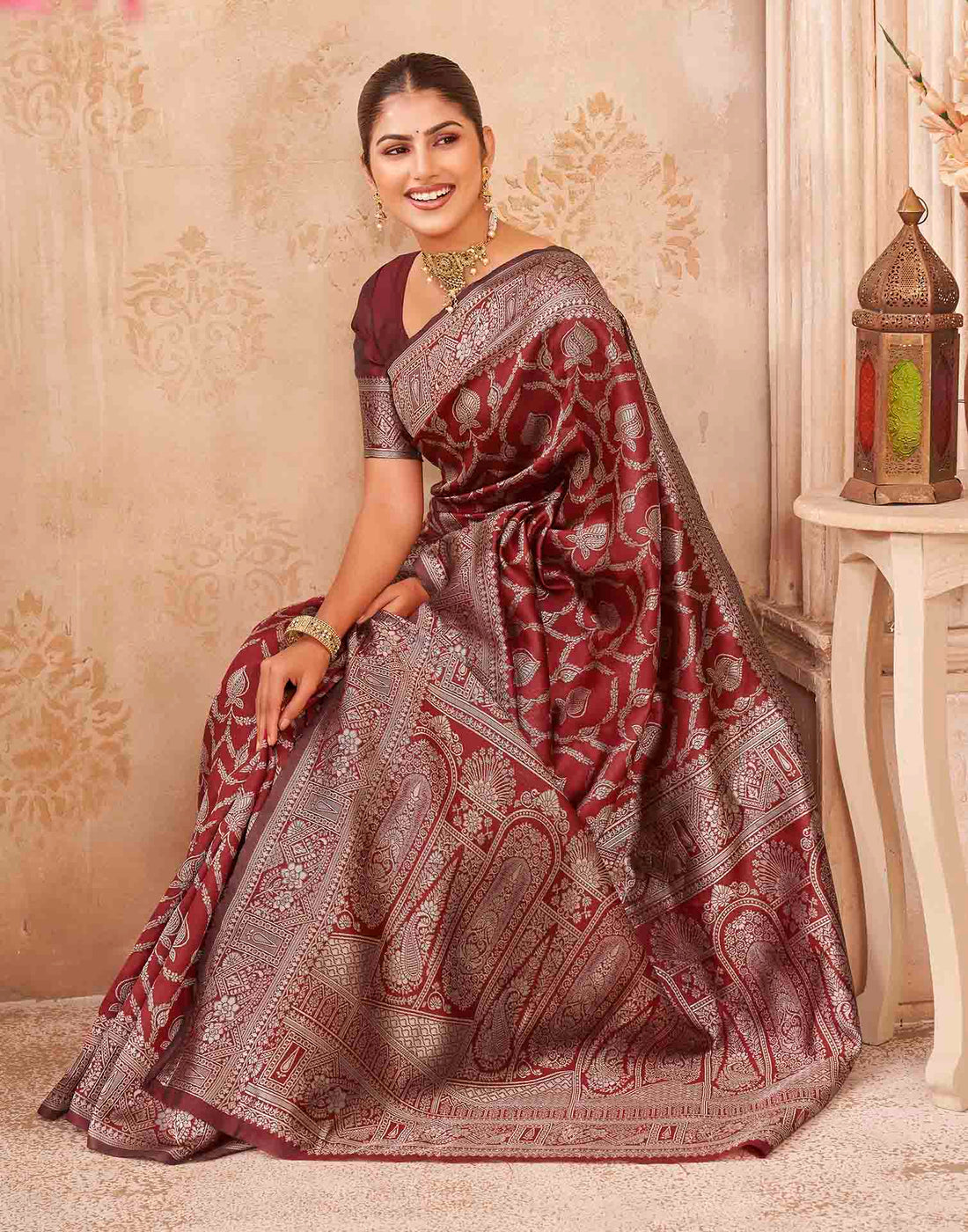 Red Silk Woven Banarasi Saree