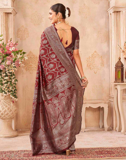Red Silk Woven Banarasi Saree