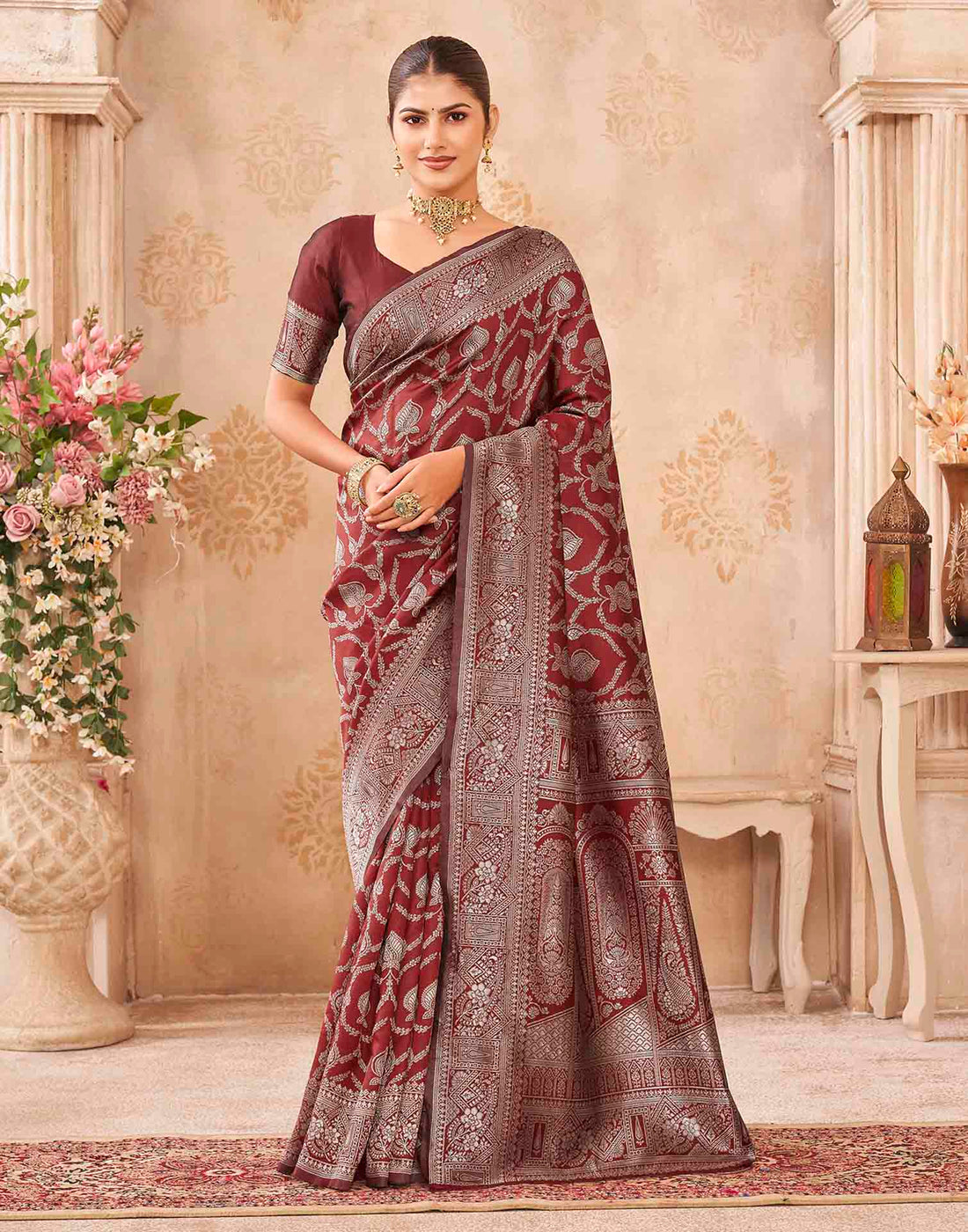 Red Silk Woven Banarasi Saree