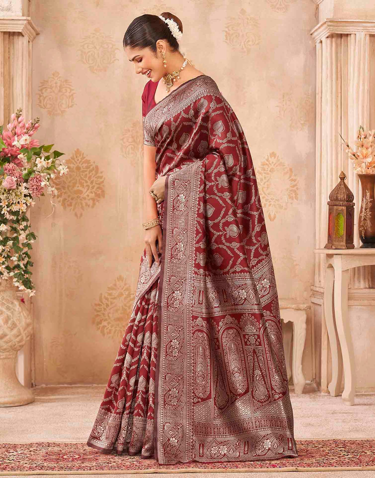 Red Silk Woven Banarasi Saree