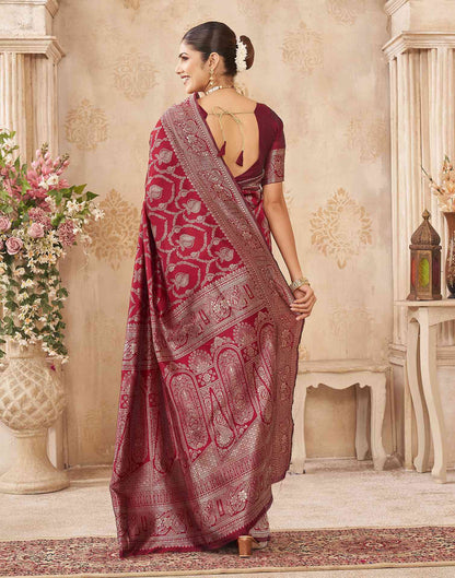 Red Silk Woven Banarasi Saree