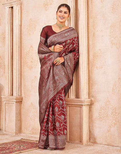 Red Silk Woven Banarasi Saree