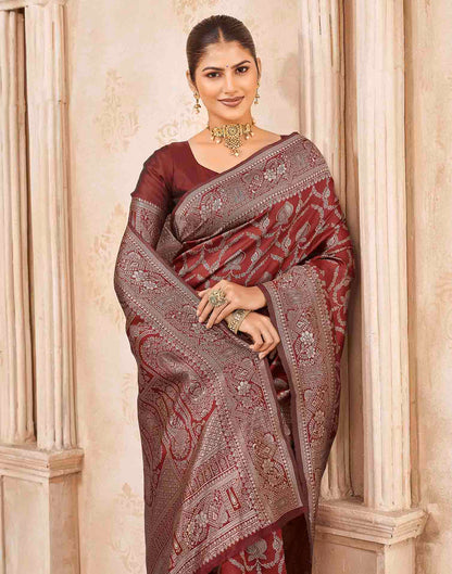Red Silk Woven Banarasi Saree