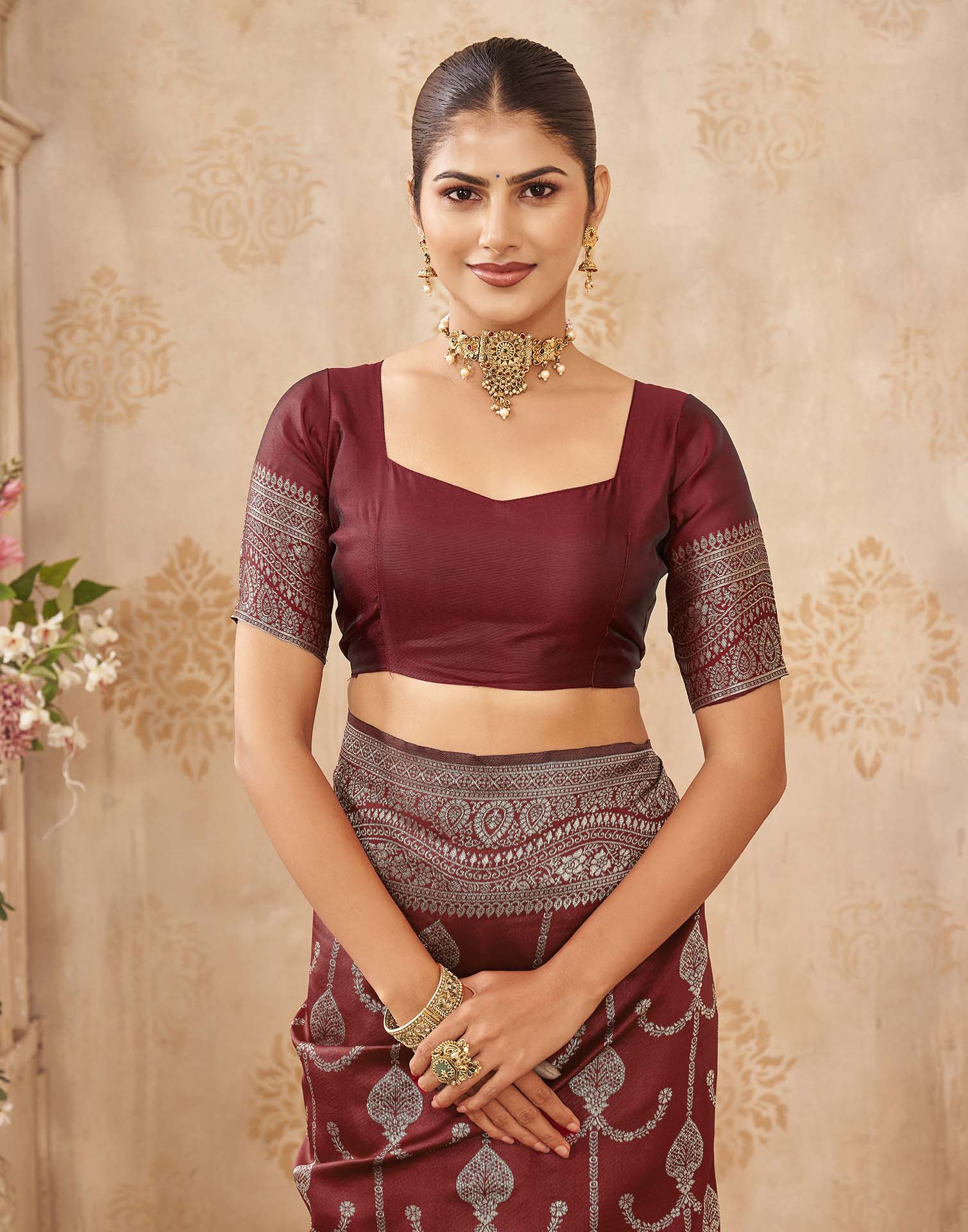 Red Silk Woven Banarasi Saree