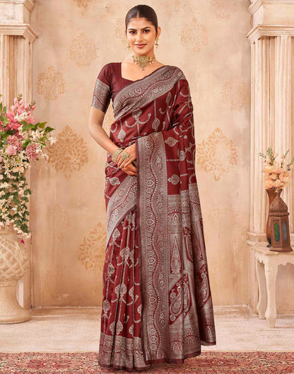 Red Silk Woven Banarasi Saree
