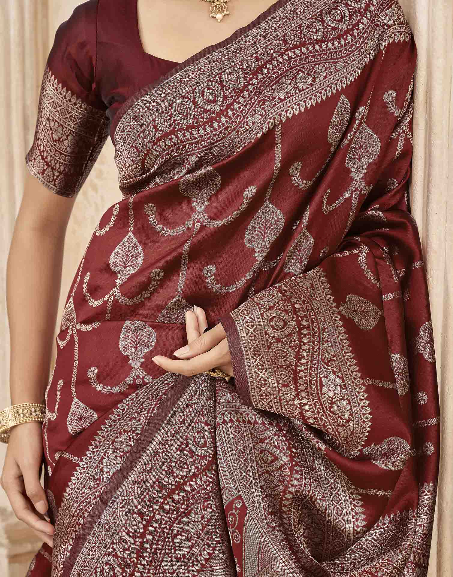 Red Silk Woven Banarasi Saree