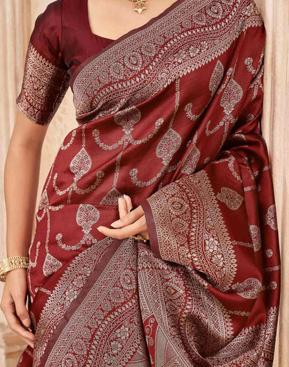 Red Silk Woven Banarasi Saree