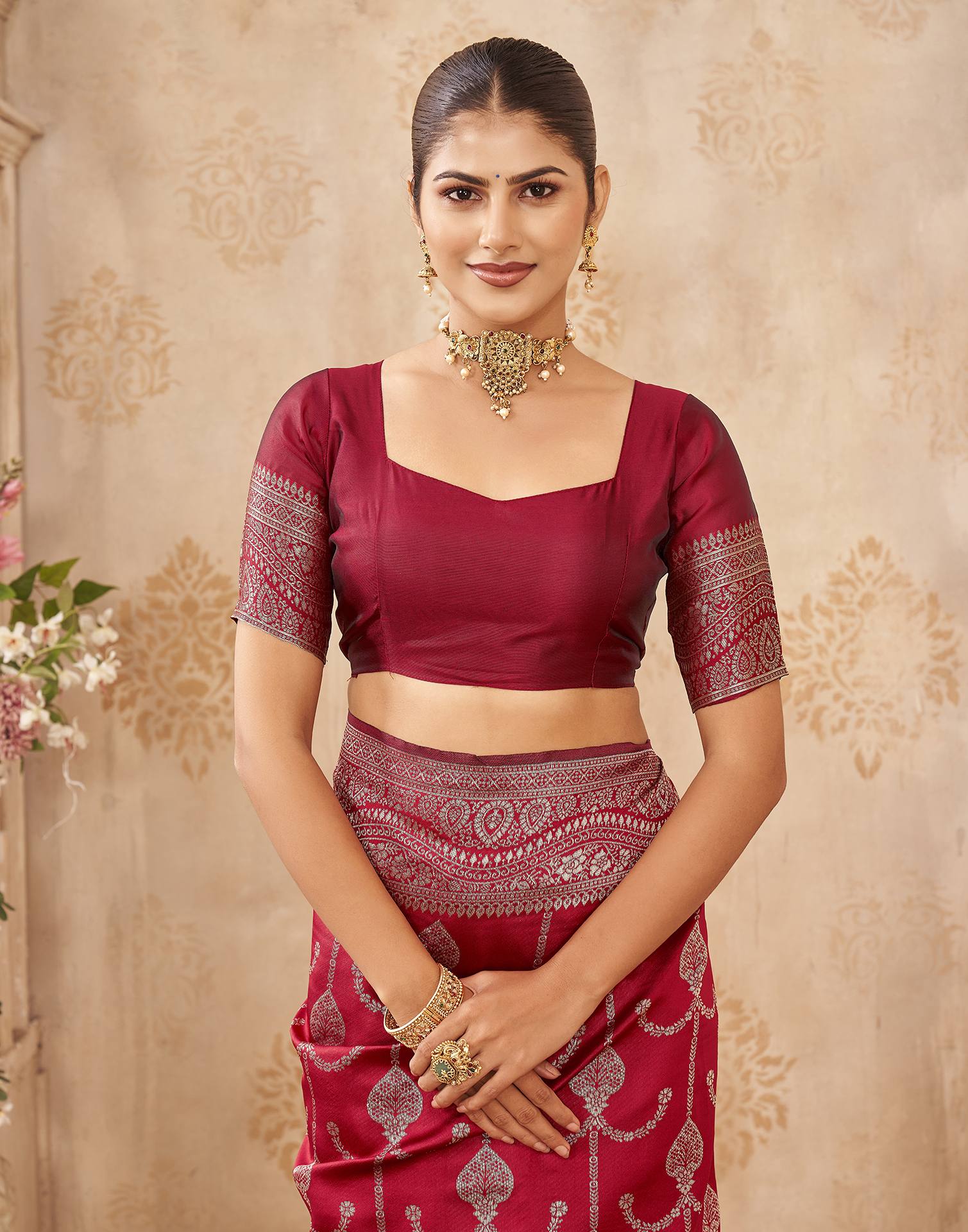 Red Silk Woven Banarasi Saree