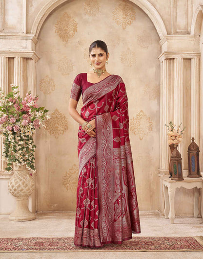 Red Silk Woven Banarasi Saree