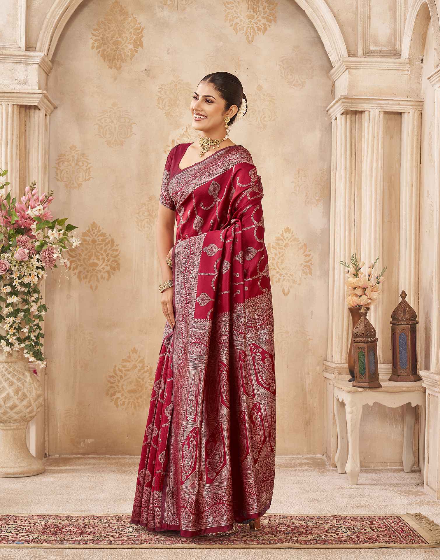 Red Silk Woven Banarasi Saree