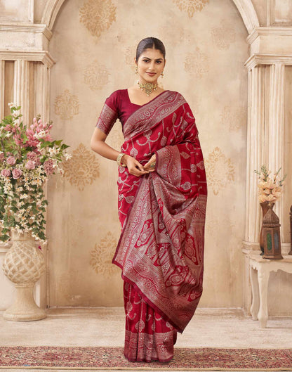 Red Silk Woven Banarasi Saree