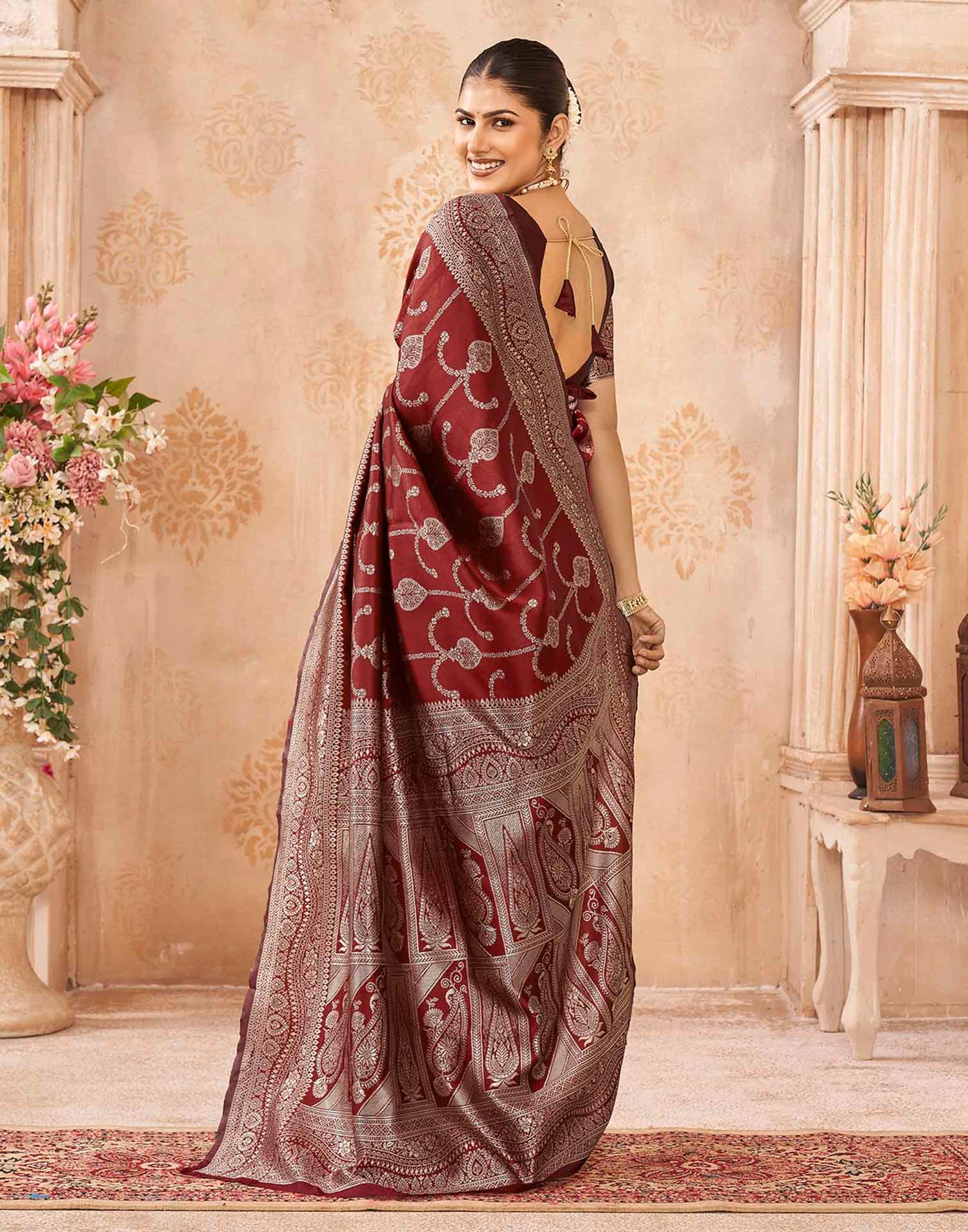 Red Silk Woven Banarasi Saree