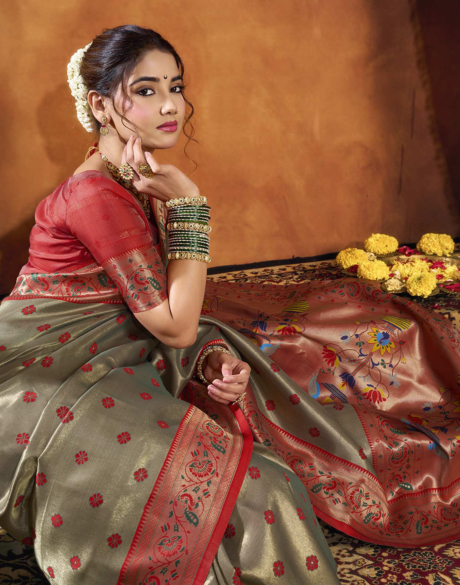 Red Silk Woven Paithani Saree