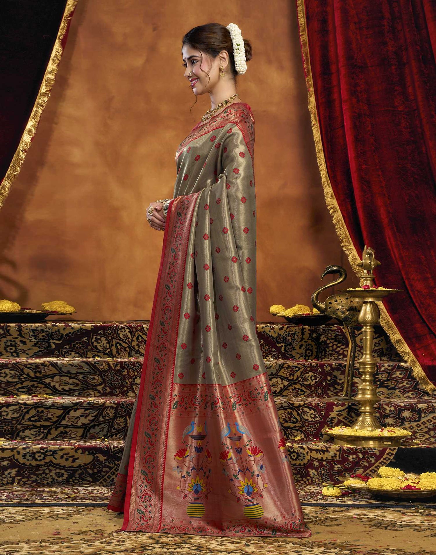 Red Silk Woven Paithani Saree