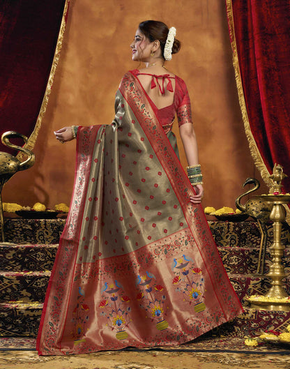 Red Silk Woven Paithani Saree