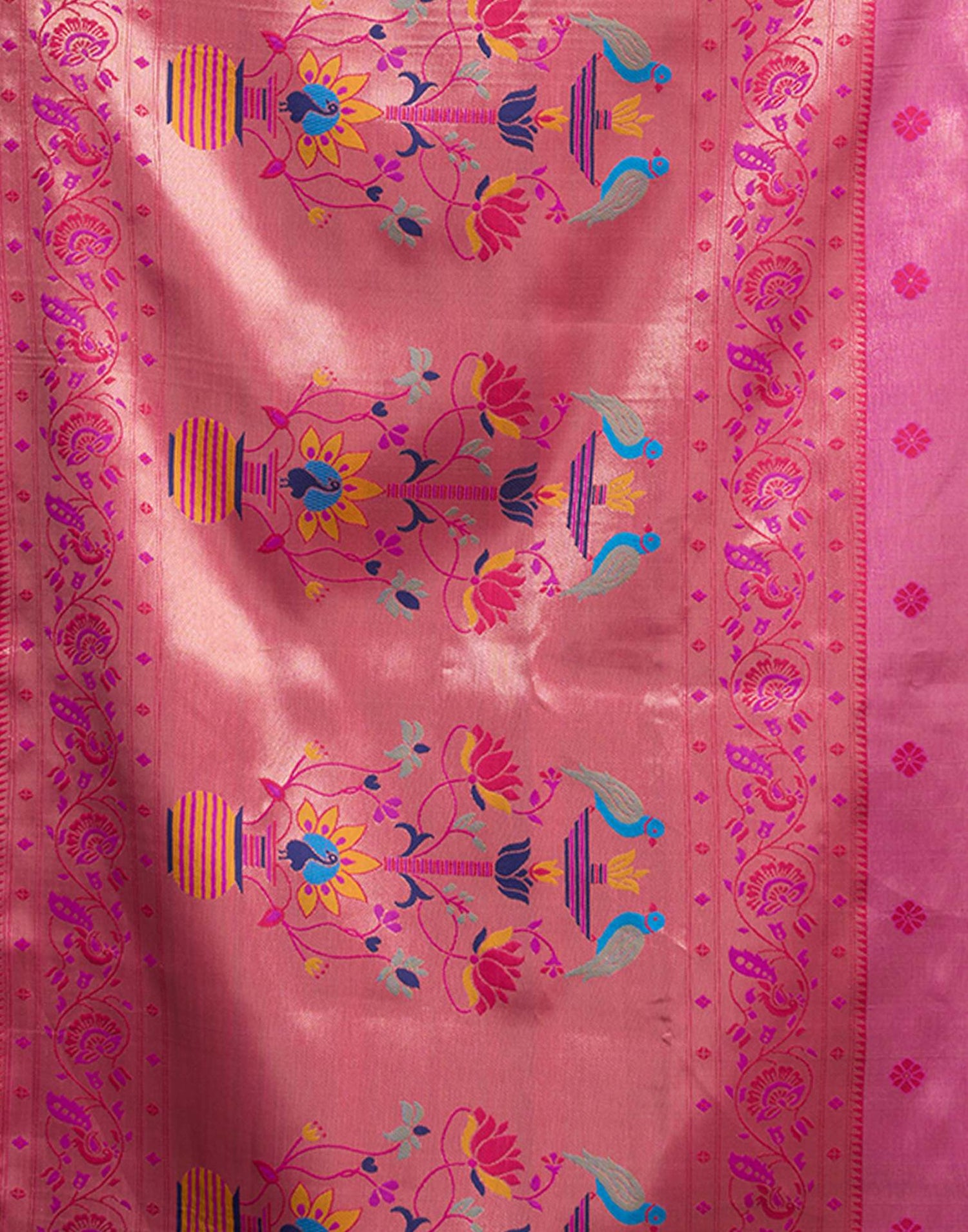 Pink Silk Woven Paithani Saree