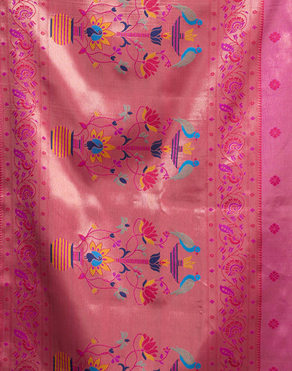 Pink Silk Woven Paithani Saree