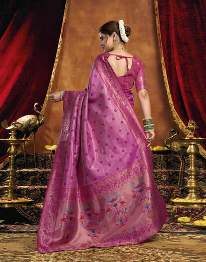 Pink Silk Woven Paithani Saree