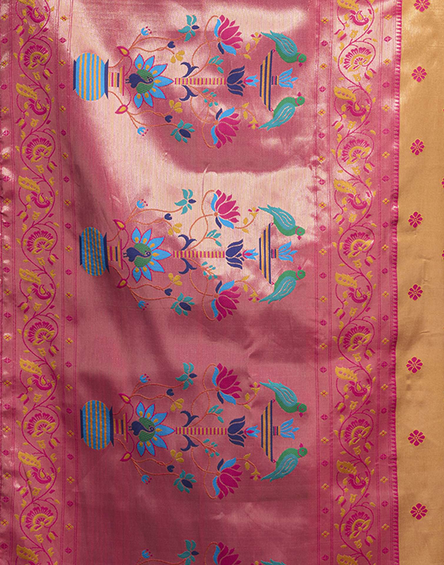 Orange Silk Woven Paithani Saree