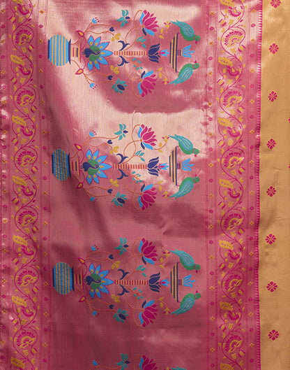 Orange Silk Woven Paithani Saree