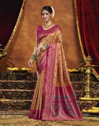 Orange Silk Woven Paithani Saree