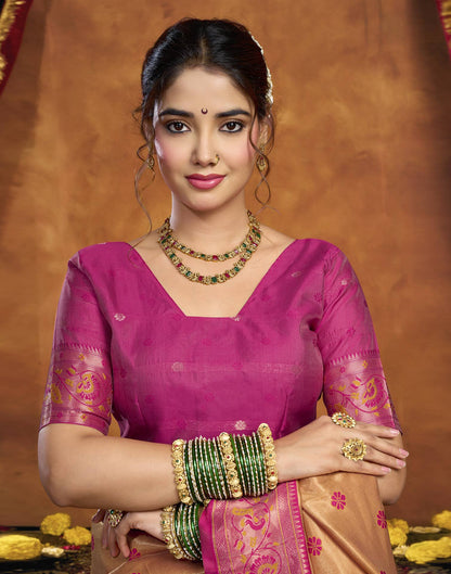 Orange Silk Woven Paithani Saree