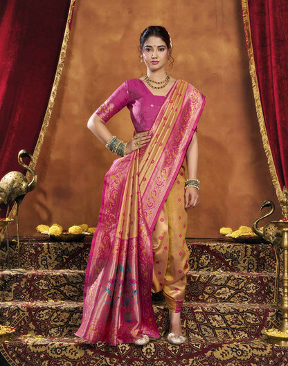Orange Silk Woven Paithani Saree