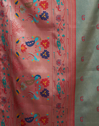 Grey Silk Woven Paithani Saree