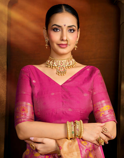 Orange Silk Woven Paithani Saree
